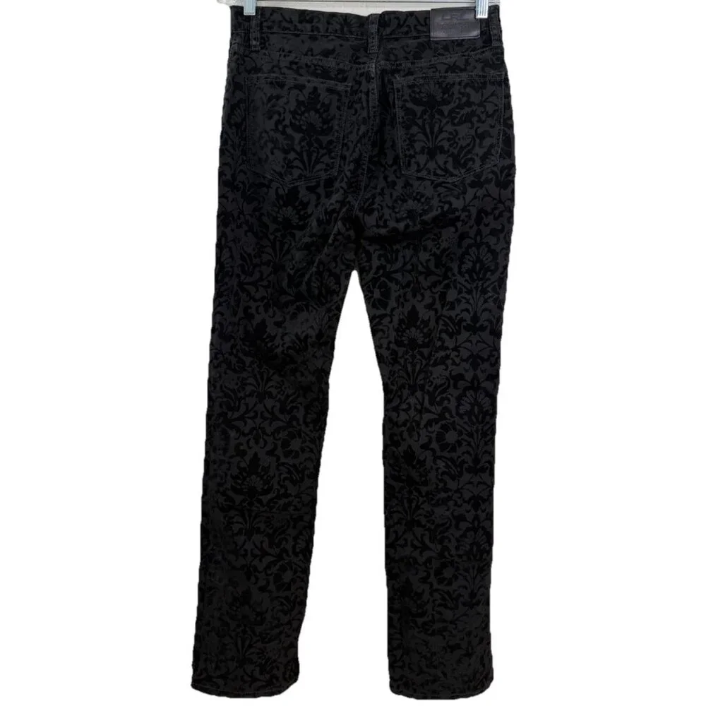 Lauren Ralph Lauren Sz 8 (Actual 30x30) Velvet Floral Pants Straight Stretch EUC - Picture 10 of 11